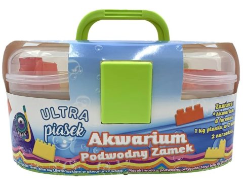 Ultra piasek akwarium Podwodny Zamek Piasek kinetyczny 1 kg 8 foremek