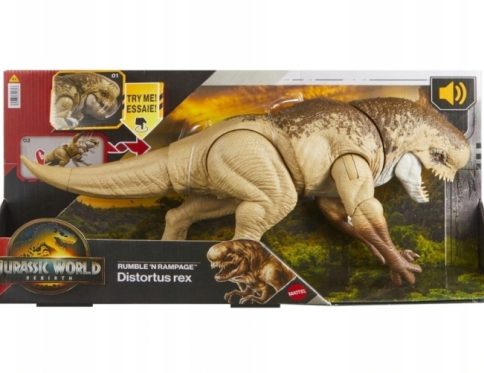 JURASSIC WORLD DINOZAUR DISTORTUS REX JGB58 ODRODZENIE figurka z dźwiękiem