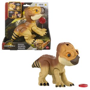 FIGURKA DINOZAUR JURASSIC WORLD REBIRTH AQUILOPS DOLORES Z DŹWIĘKIEM 19 CM