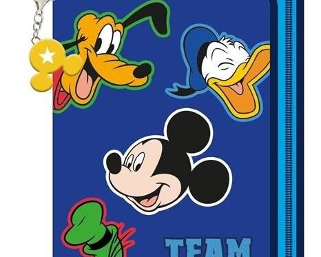 Piórnik rozkładany pojedyńczy z wyposażeniem Mickey