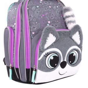 Plecak szkolny wielokomorowy Bambino A4 duży Szop Racoon
