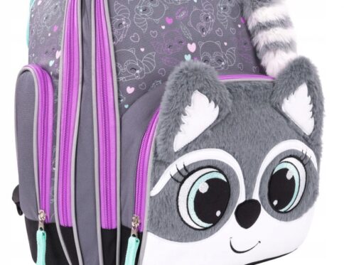 Plecak szkolny wielokomorowy Bambino A4 duży Szop Racoon