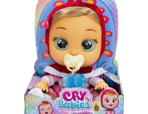 CRY BABIES LALKA CZERWONY KAPTUREK PŁACZĄCY BOBAS