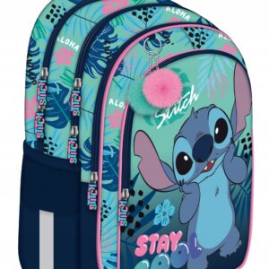 Plecak szkolny 4 komorowy Lilo i Stitch zielony 22 l