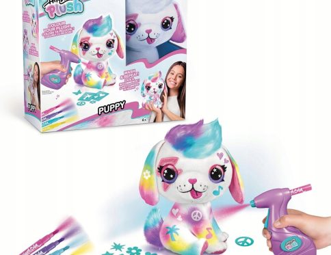 AIRBRUSH PLUSH POKOLORUJ PLUSZAKA PLUSZ PIES PIESEK MASKOTKA DO KOLOROWANIA