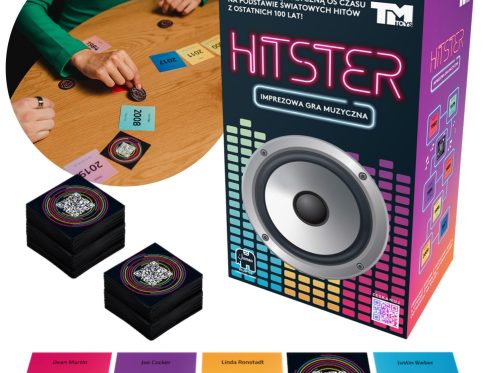 Hitster imprezowa gra muzyczna, gra towarzyska, planszowa